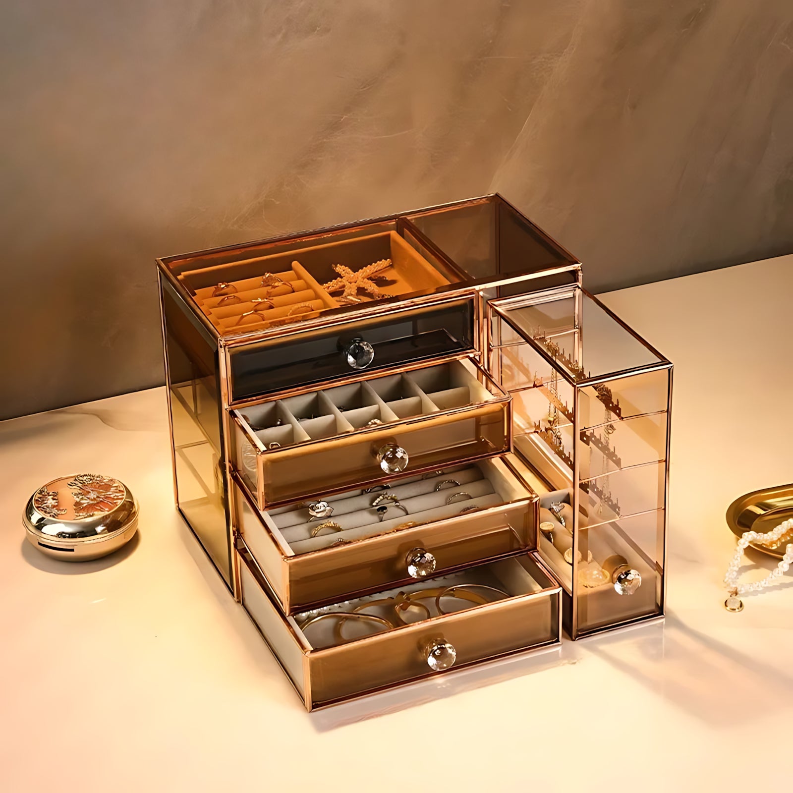 Boîte à Bijoux en Verre Vintage - leportebijoux.fr