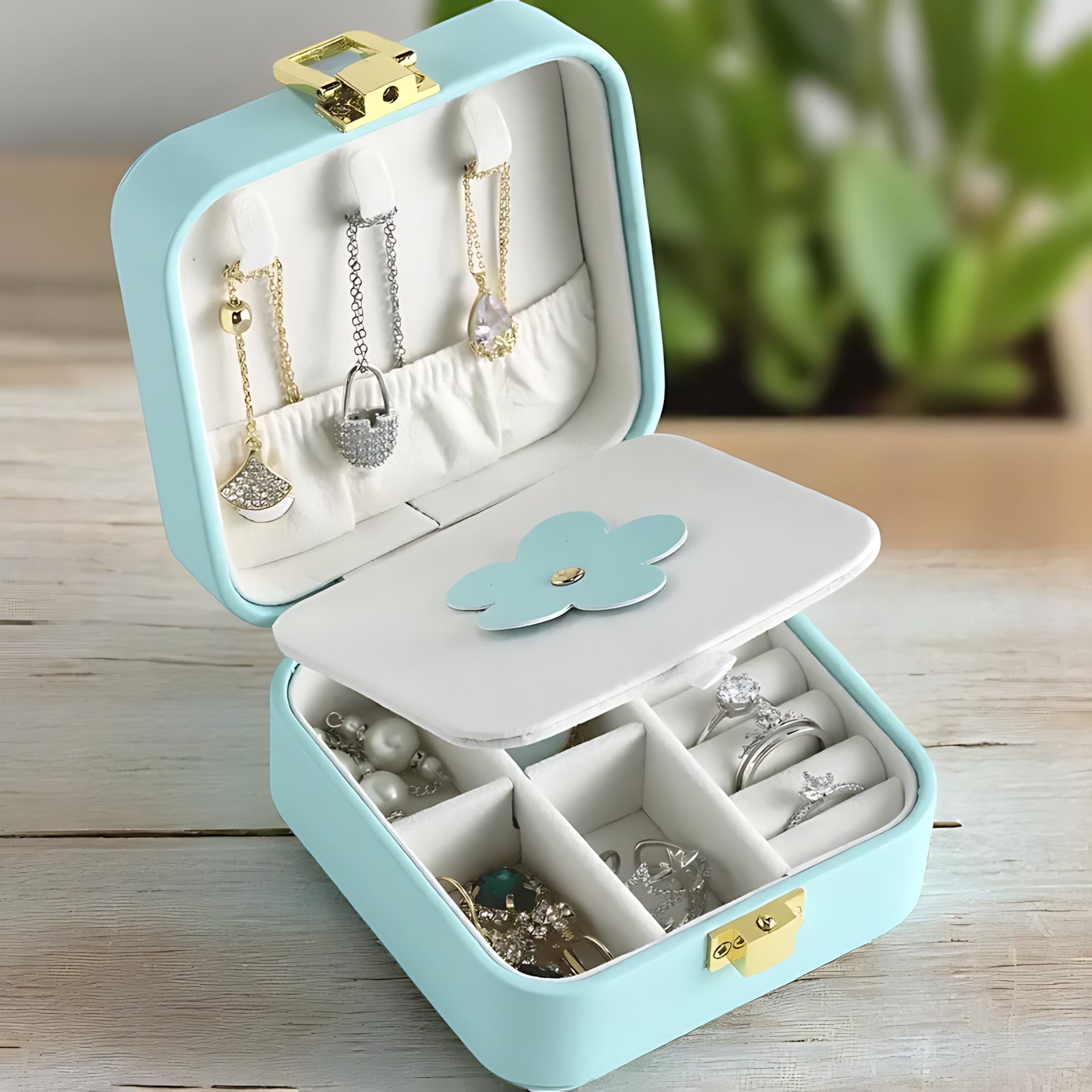 Petite Boîte à bijoux de Voyage Fleur - leportebijoux.fr