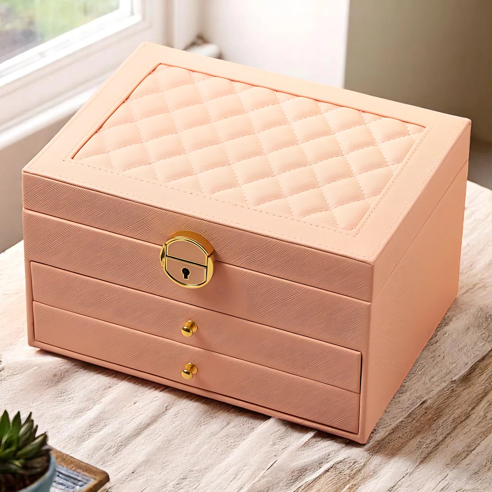 Boîte à Bijoux pour Femme en Cuir
