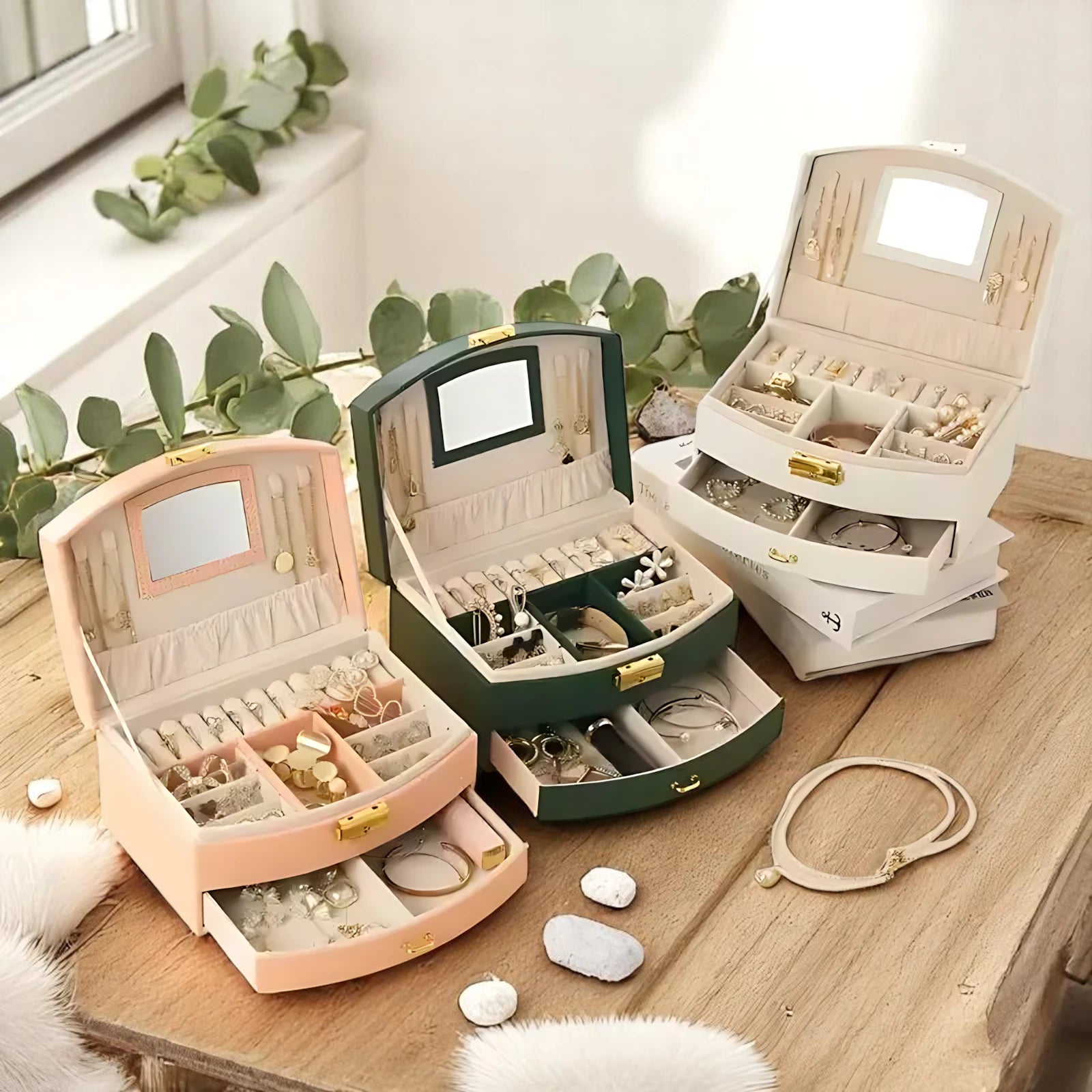 Belle Boîte à bijoux avec Miroir