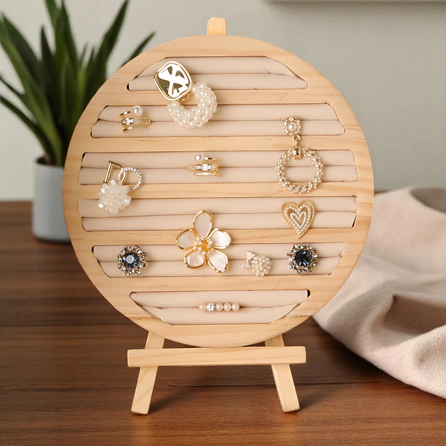 Présentoir Bagues Rond en Bois - leportebijoux.fr