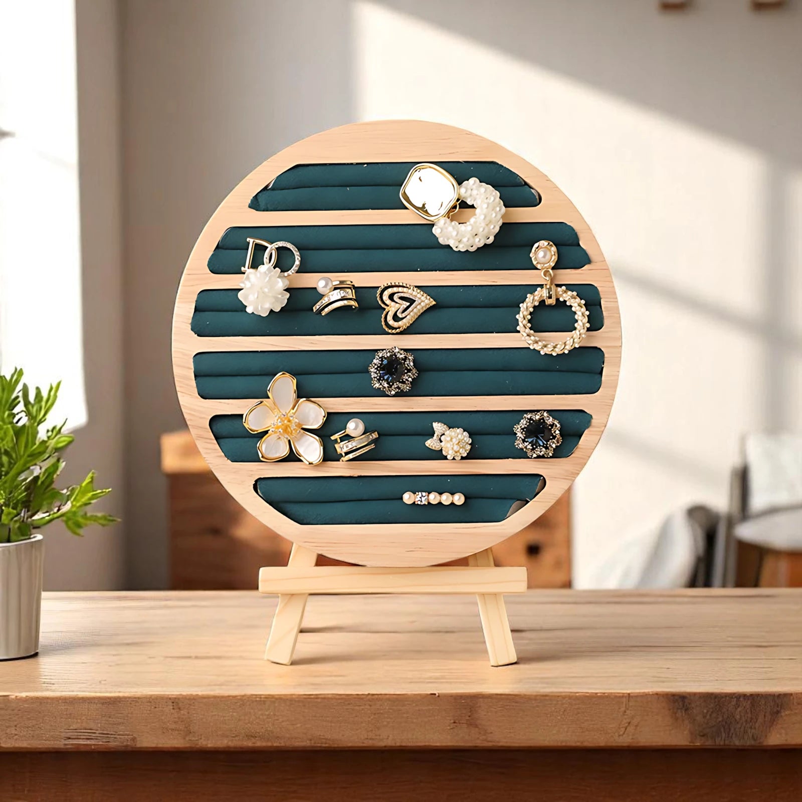 Présentoir Bagues Rond en Bois - leportebijoux.fr