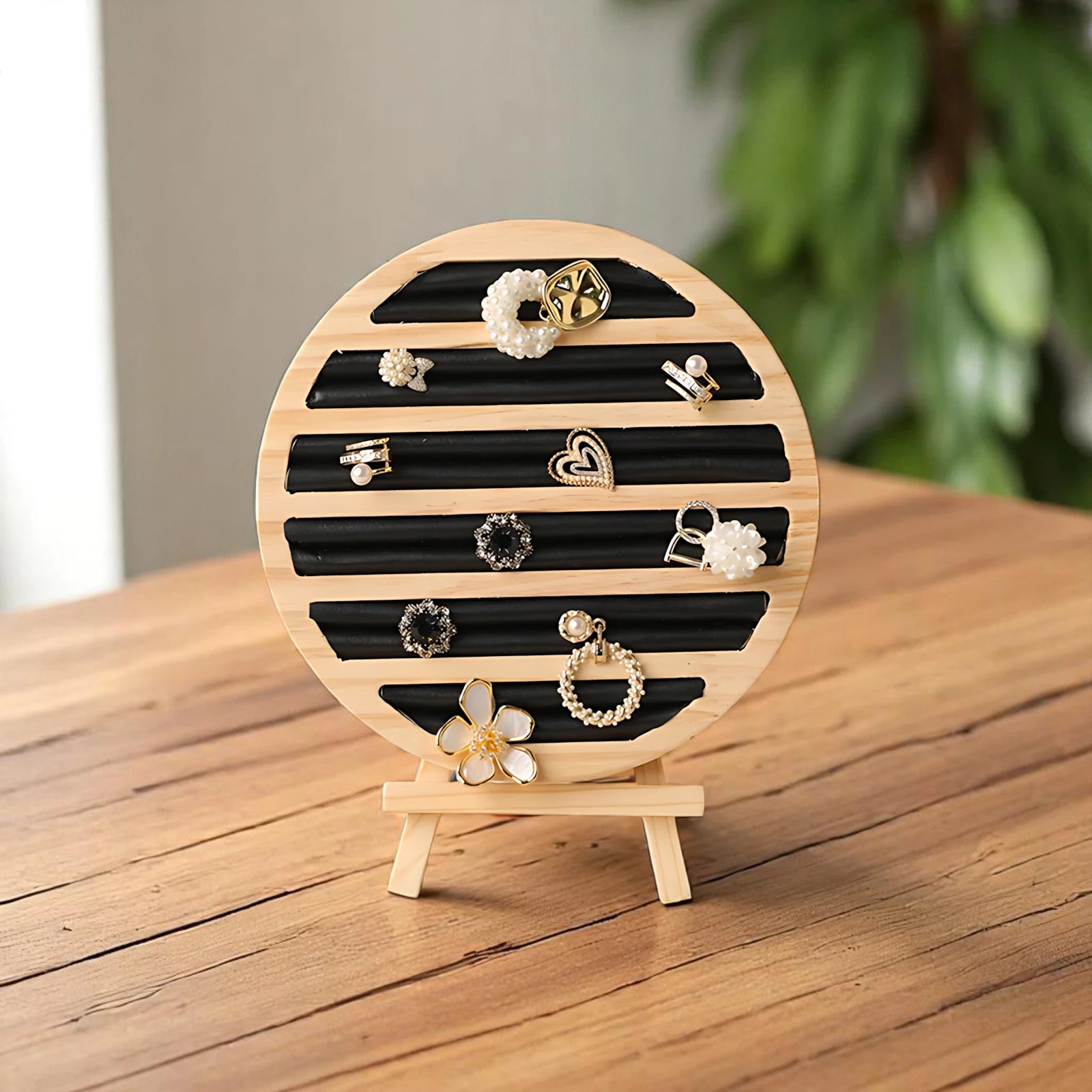 Présentoir Bagues Rond en Bois - leportebijoux.fr