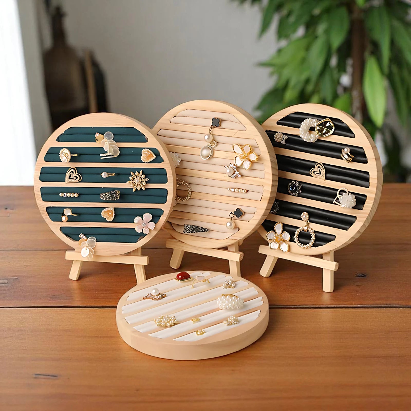Présentoir Bagues Rond en Bois - leportebijoux.fr