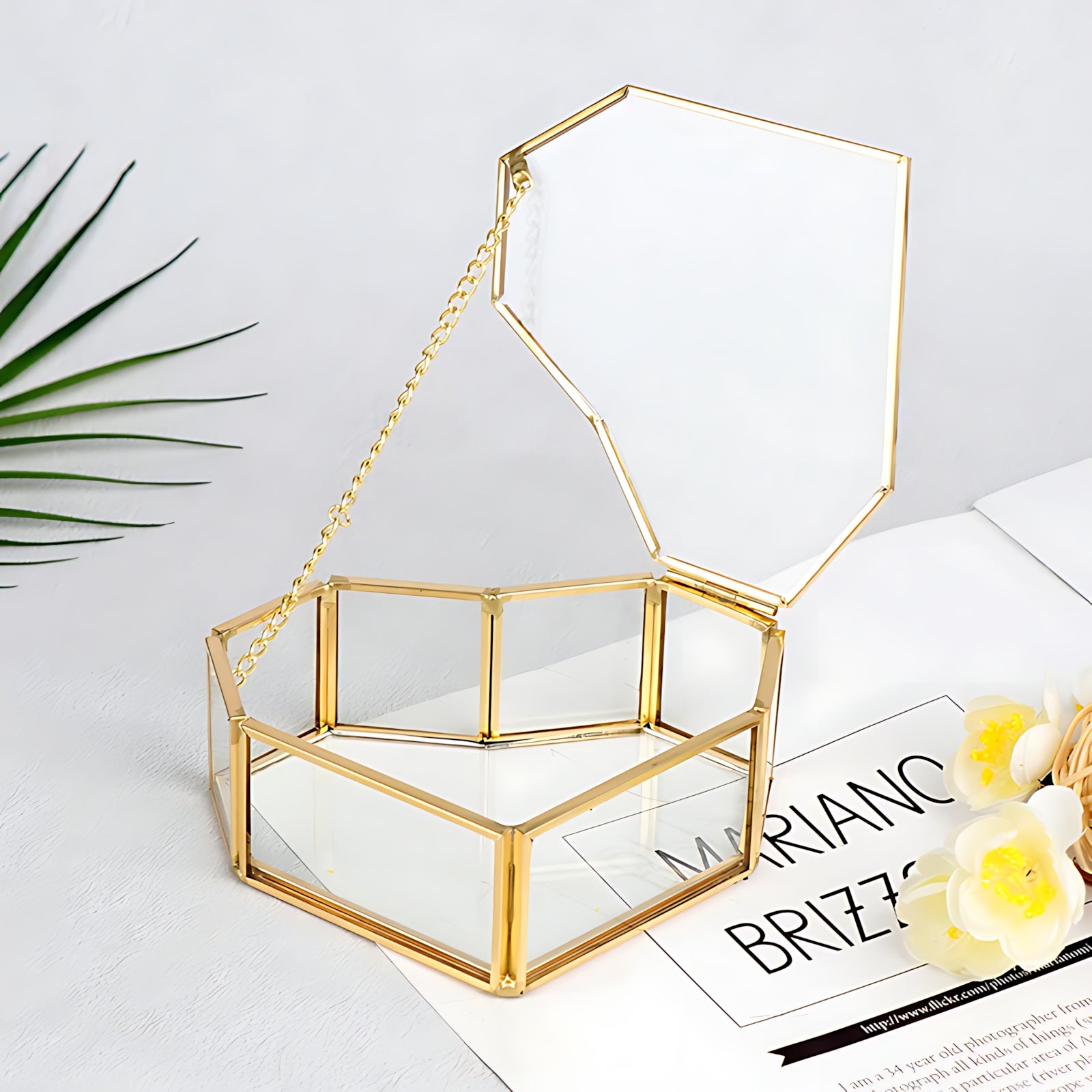 Boîte à Bijoux Cœur en Verre Doré - leportebijoux.fr