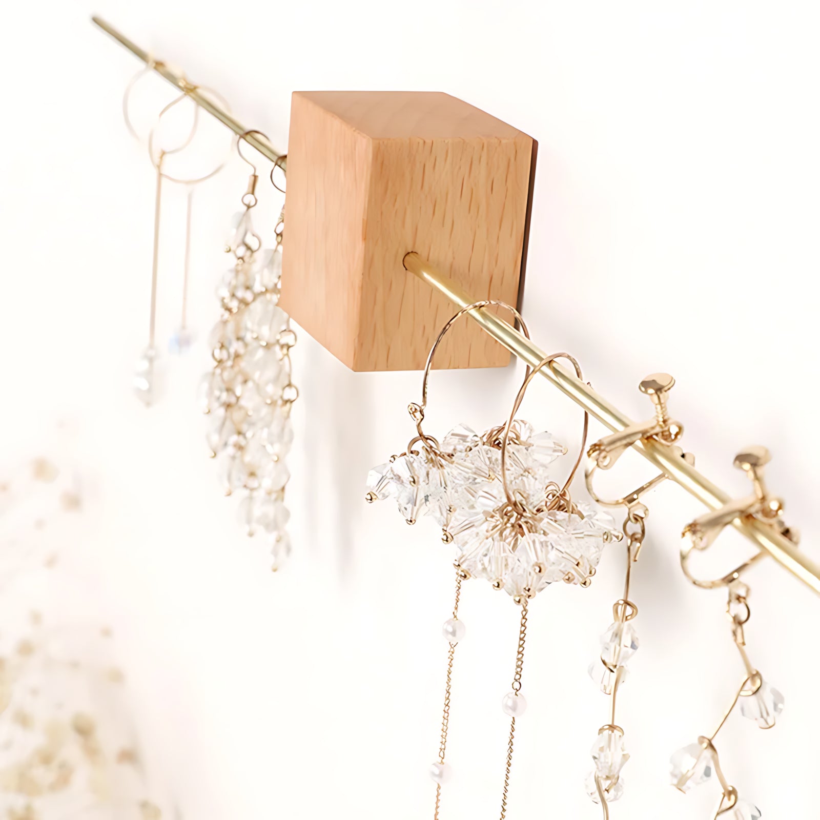 Support Bijoux Mural Cube en Bois