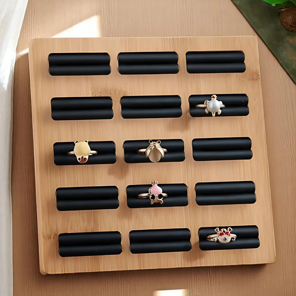 Porte Bague Cuir et Bois - leportebijoux.fr
