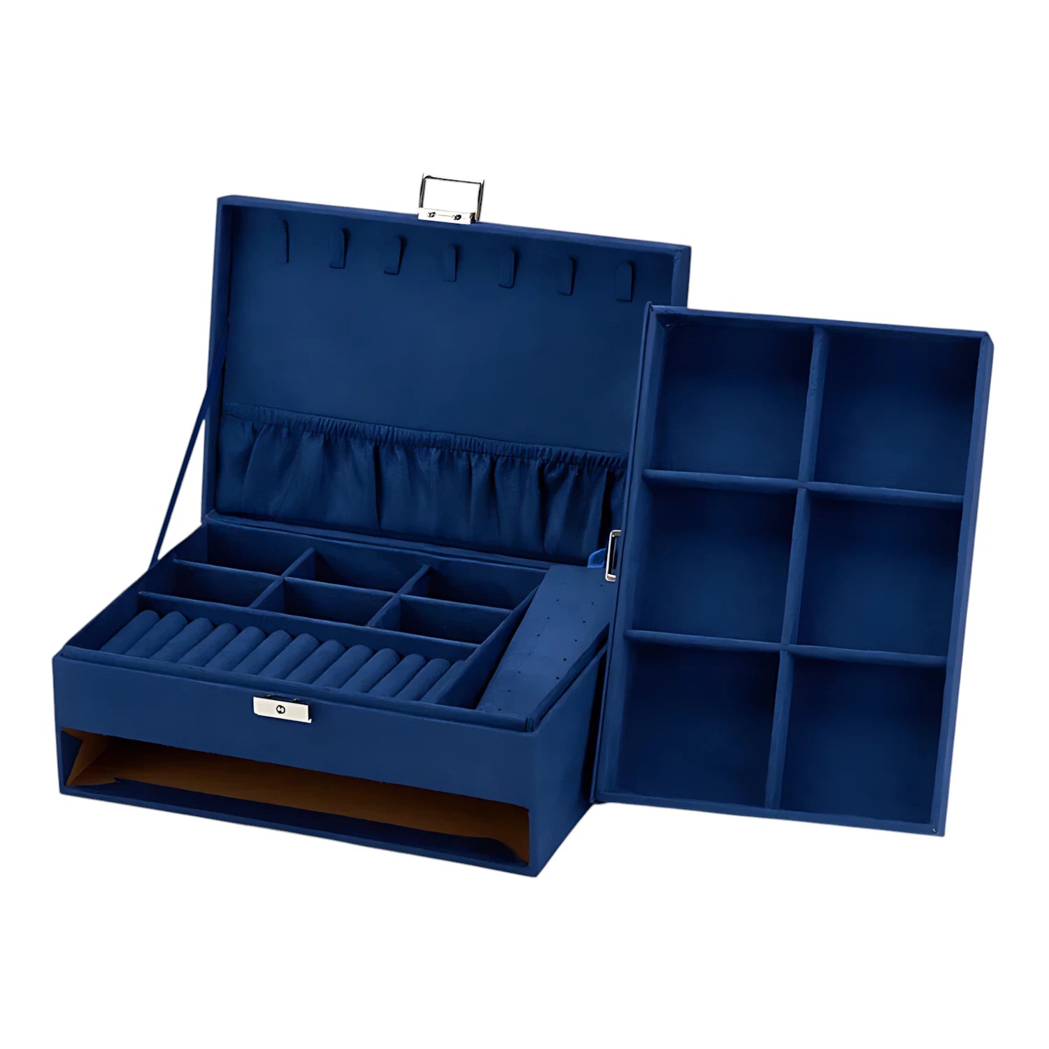 Boîte À Bijoux Velours Bleu
