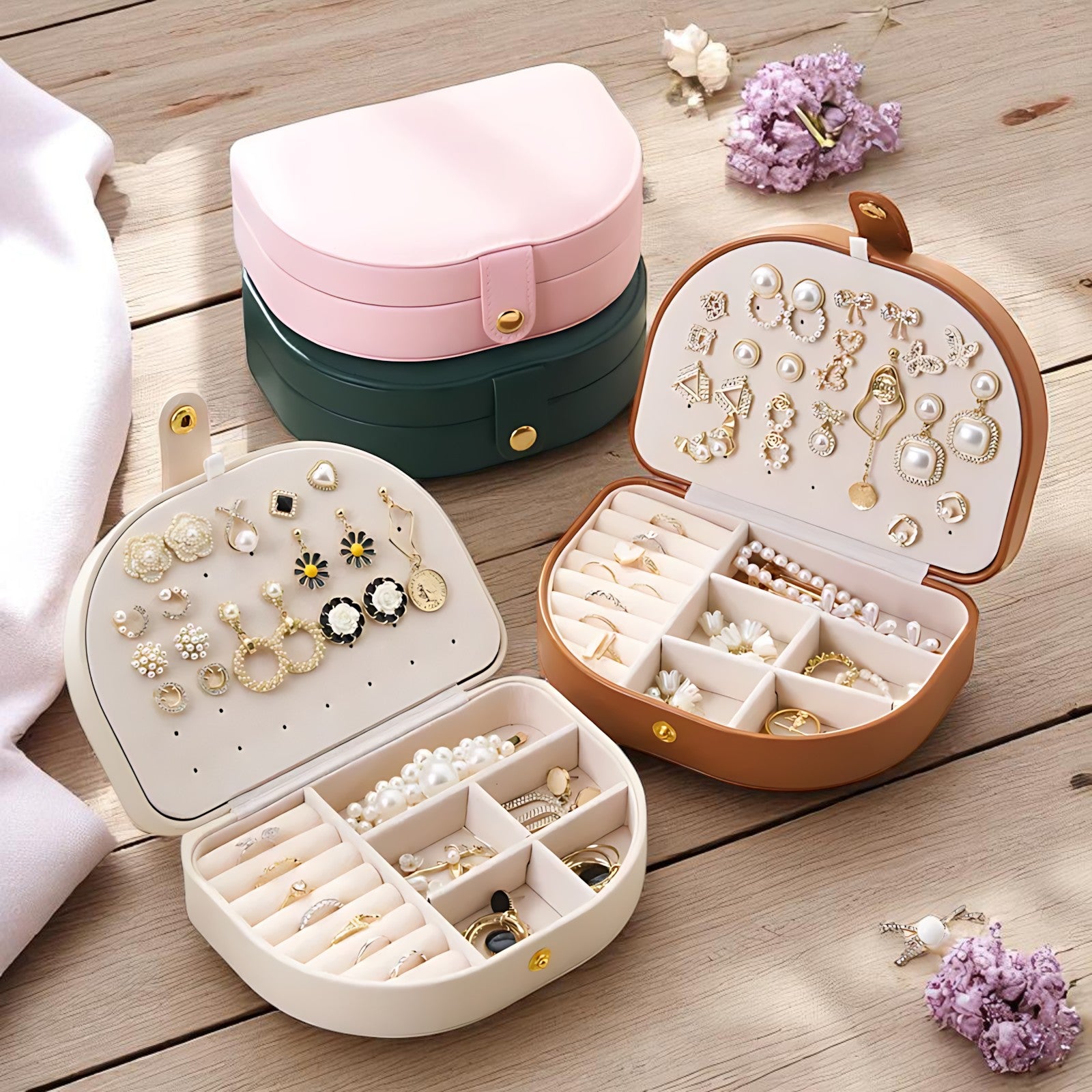 Boîte à Bijoux de Voyage en Cuir