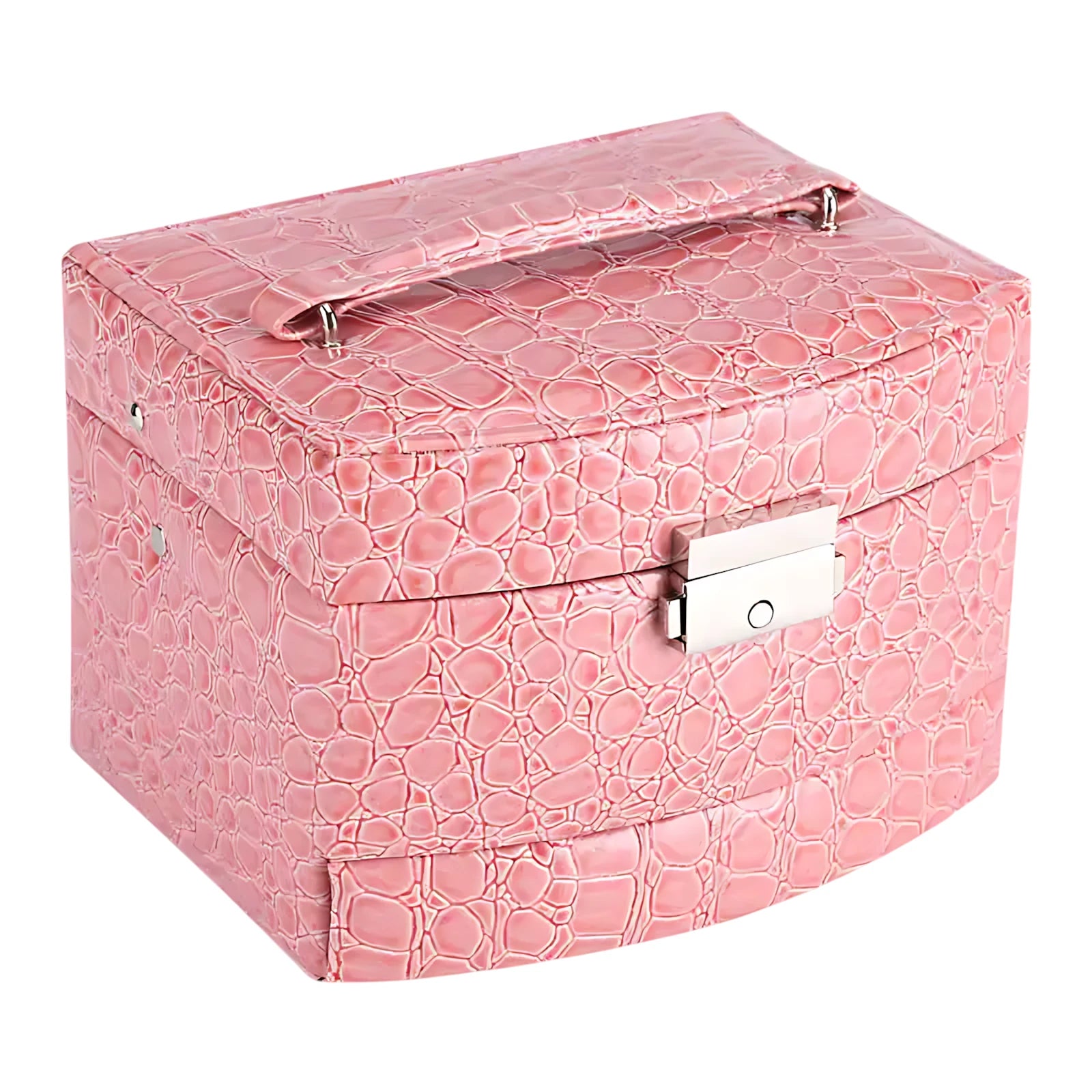 Boîte à Bijoux en Cuir Rose