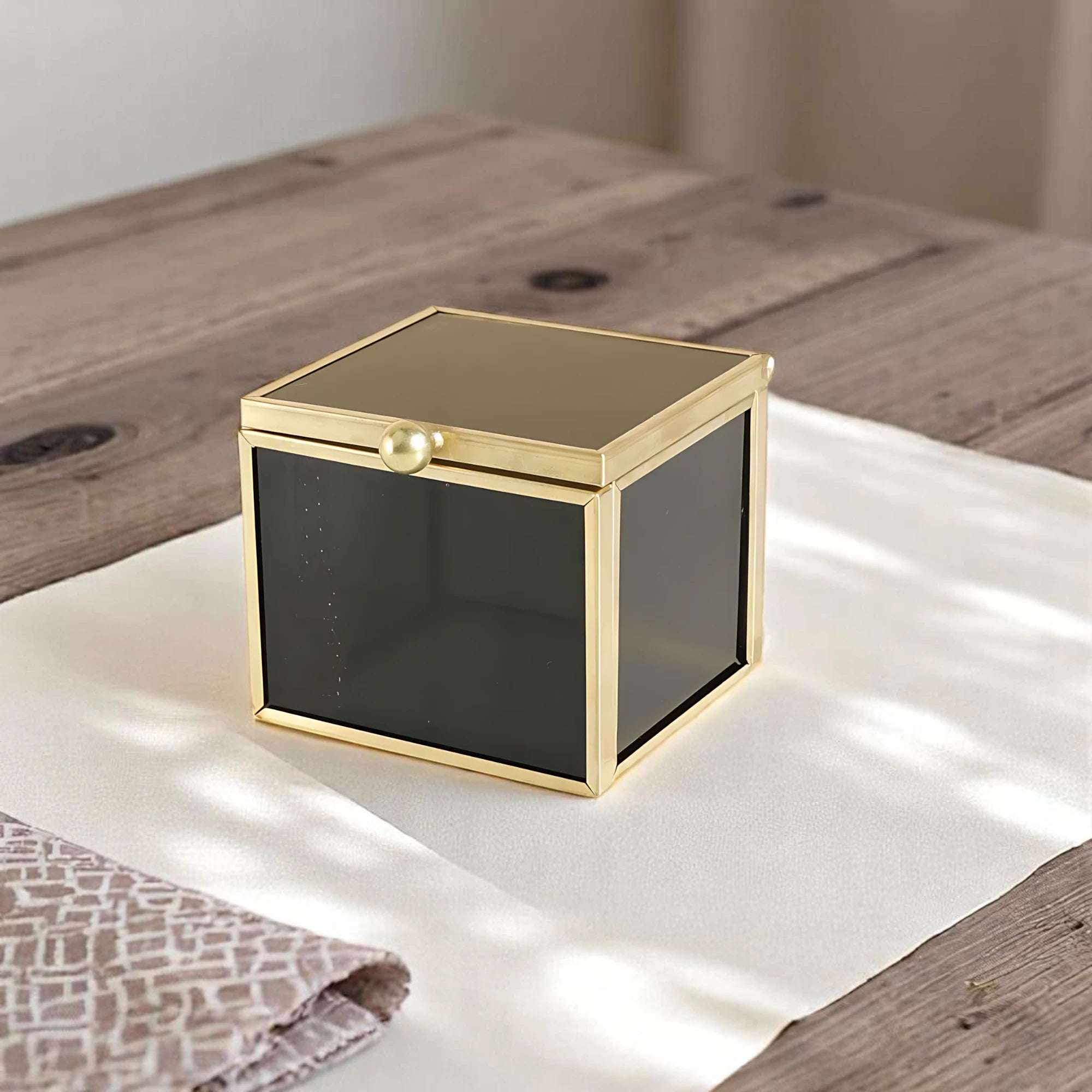 Boîte à Bijoux en Verre Noir