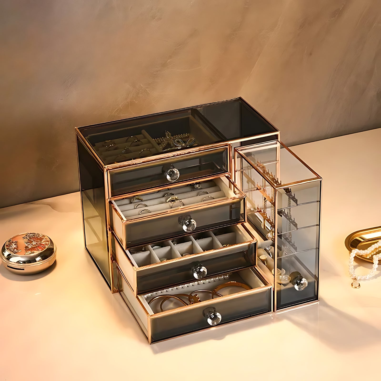 Boîte à Bijoux en Verre Vintage - leportebijoux.fr