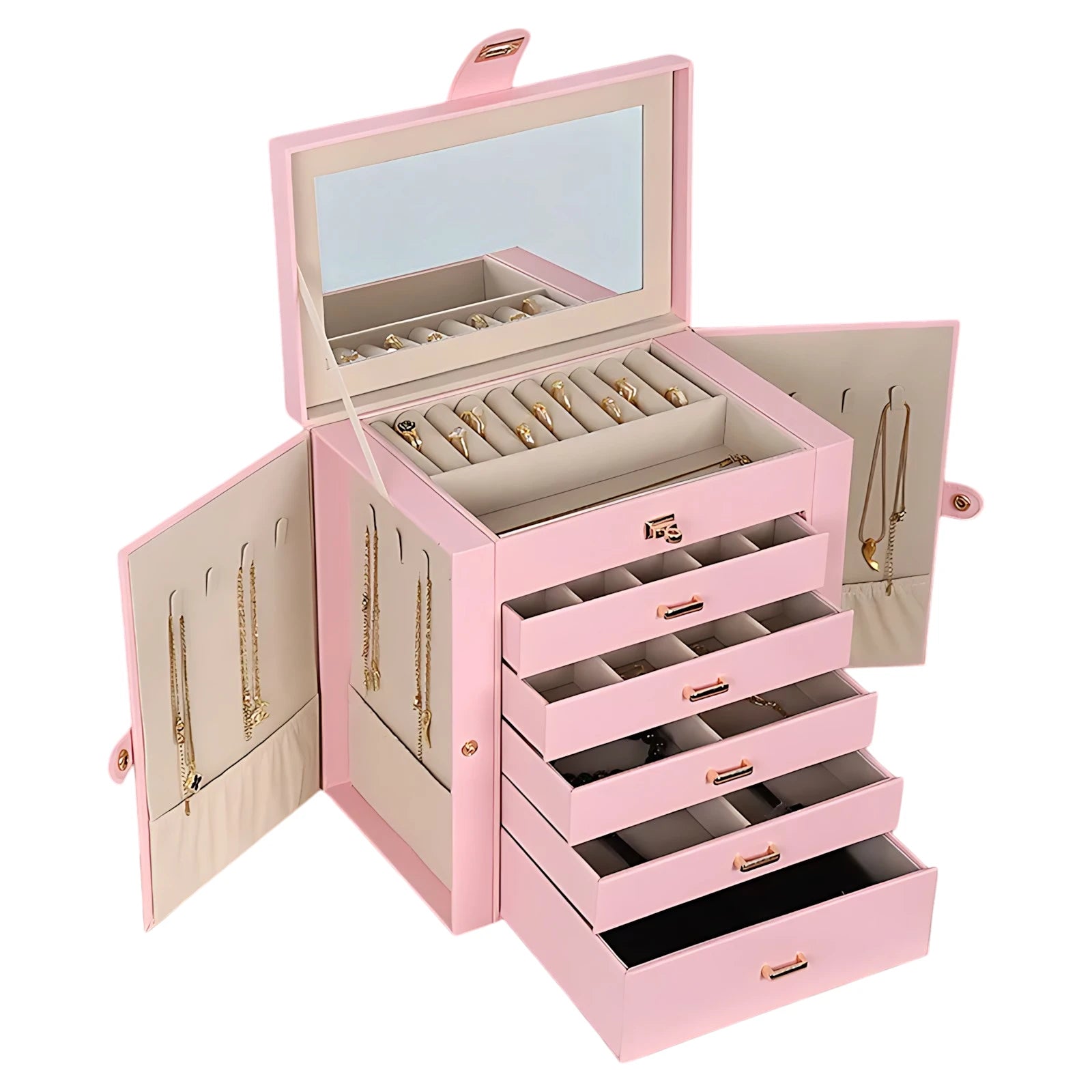 Grande Boîte à Bijoux Luxe avec Miroir