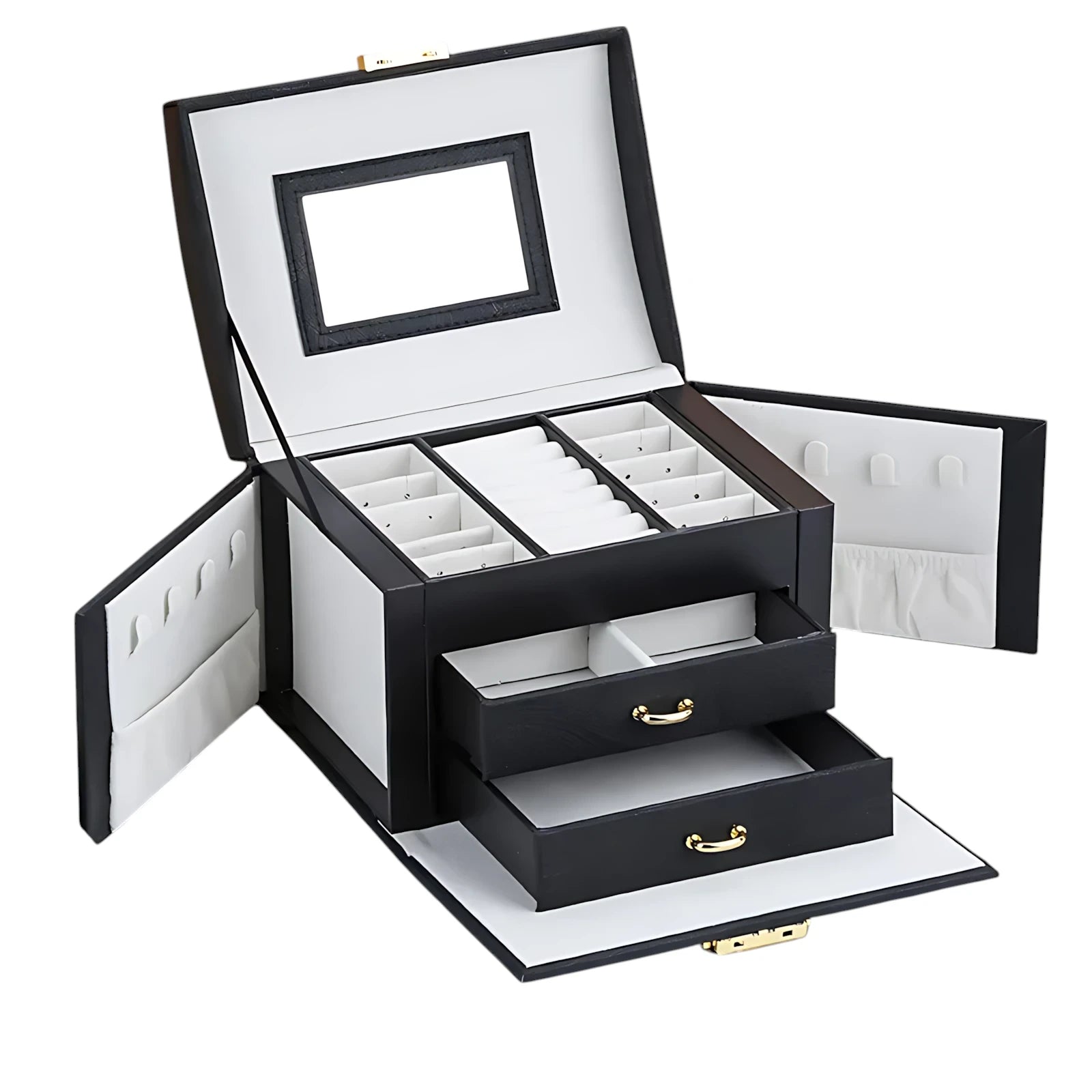 Grande Boîte à Bijoux en Cuir PU