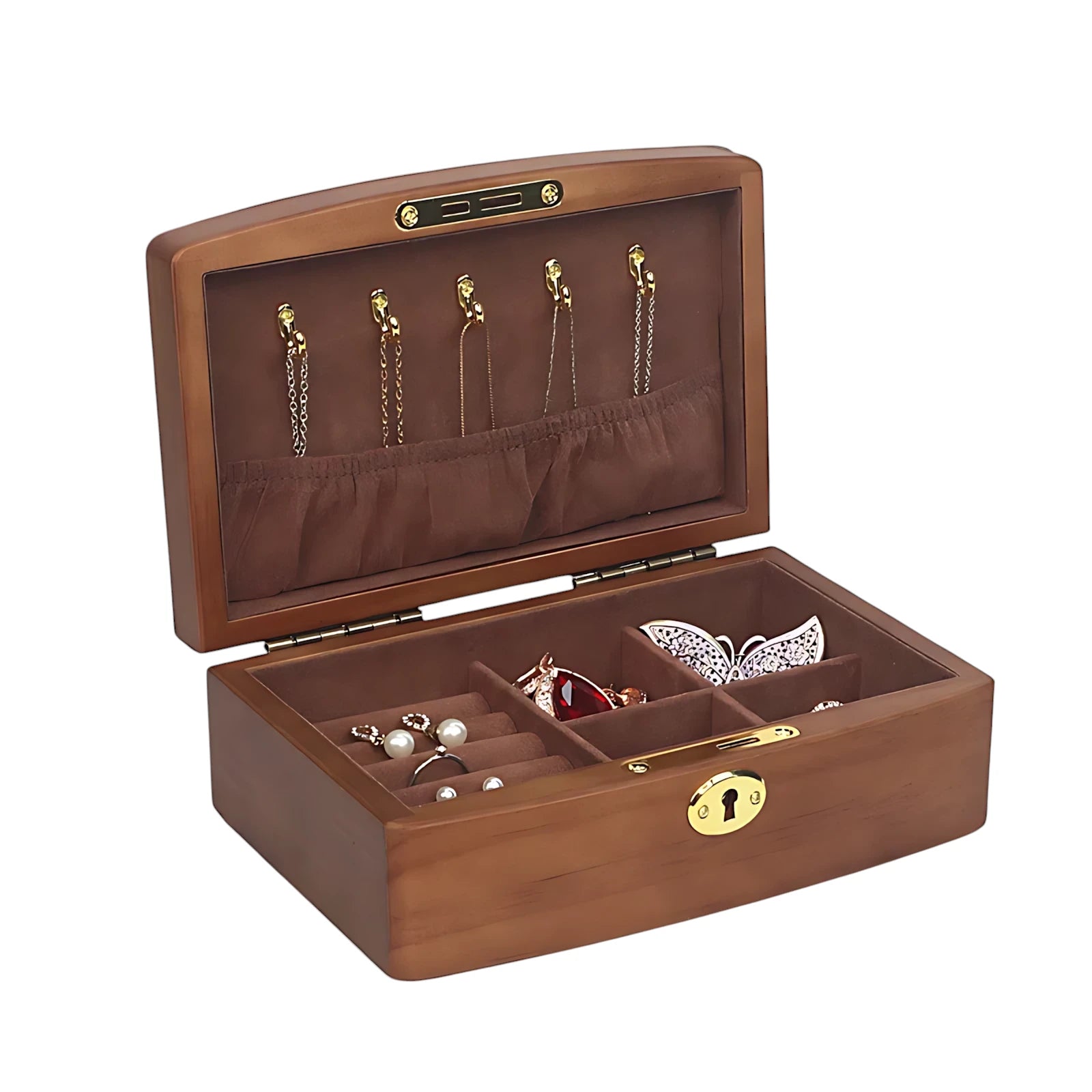 Petite Boîte à Bijoux Ancienne en Bois