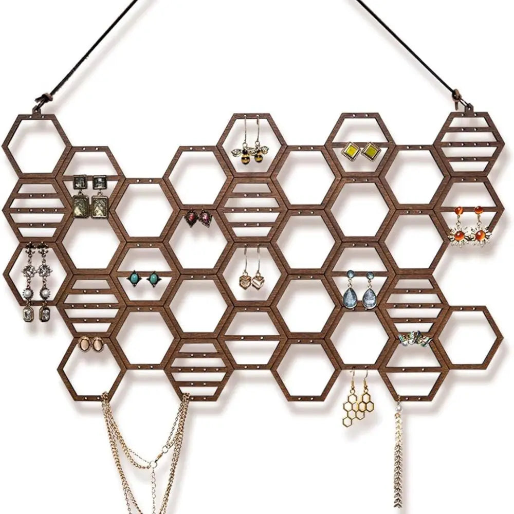 Porte Bijoux Mural en nid d'abeille