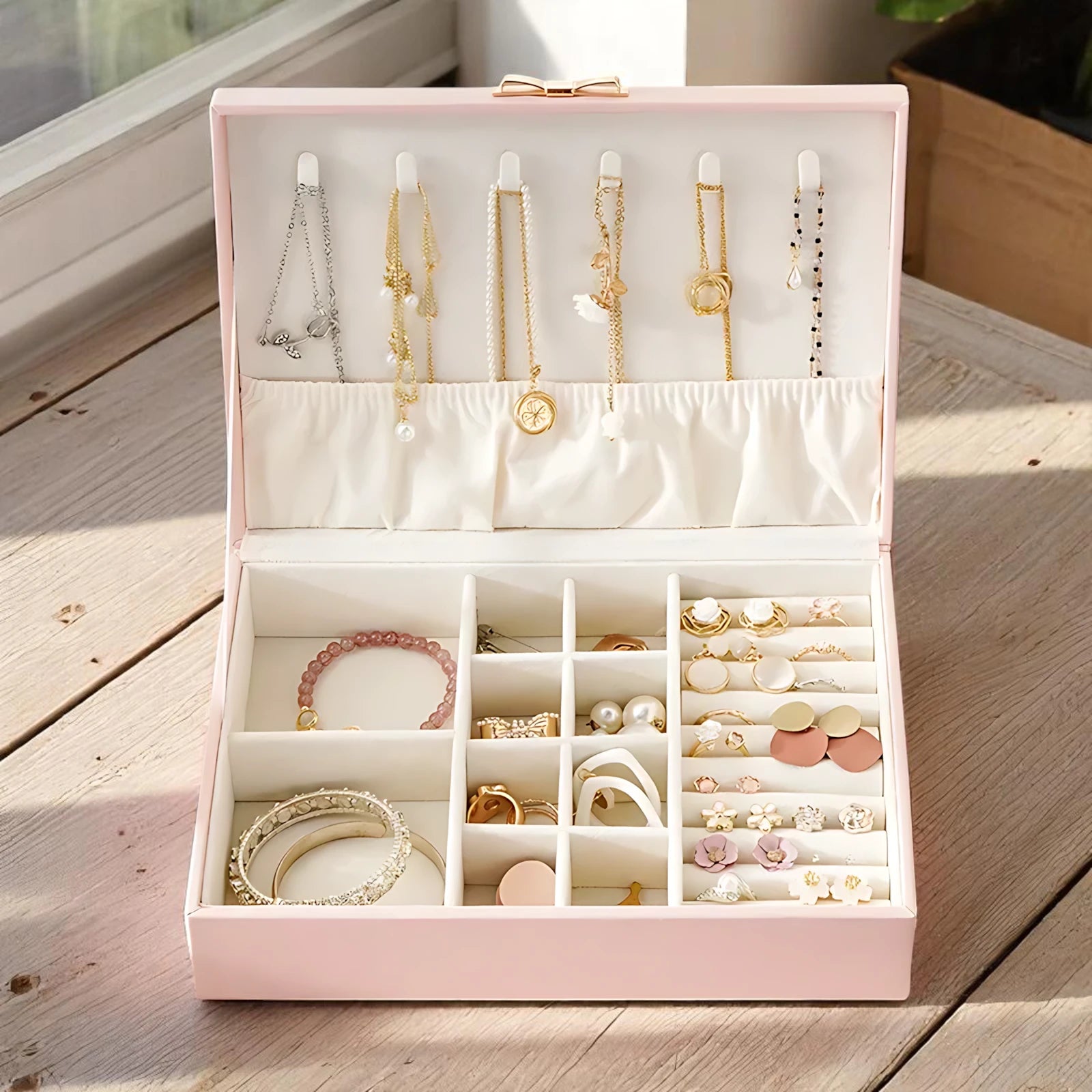 Boîte à Bijoux Chic en Cuir