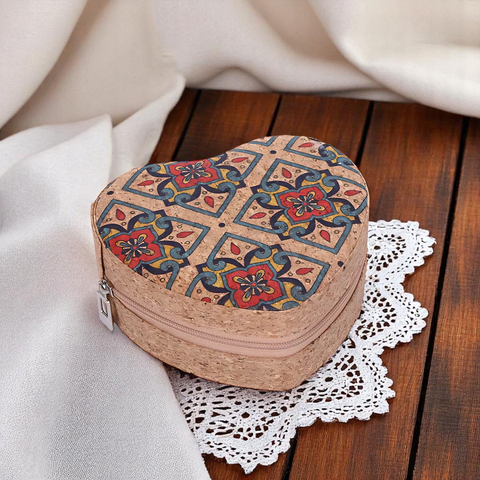Trousse à Bijoux cœur brodée