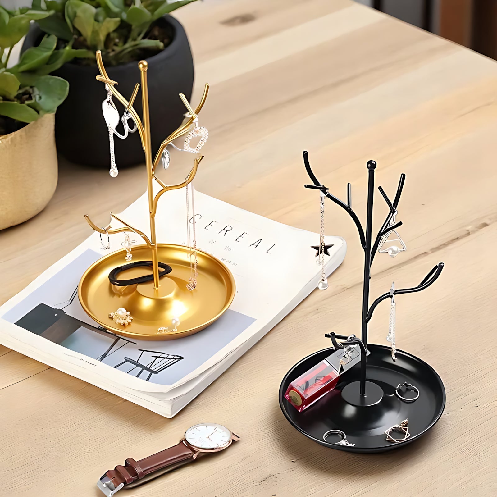 Arbre à Bijoux en Métal Design - leportebijoux.fr