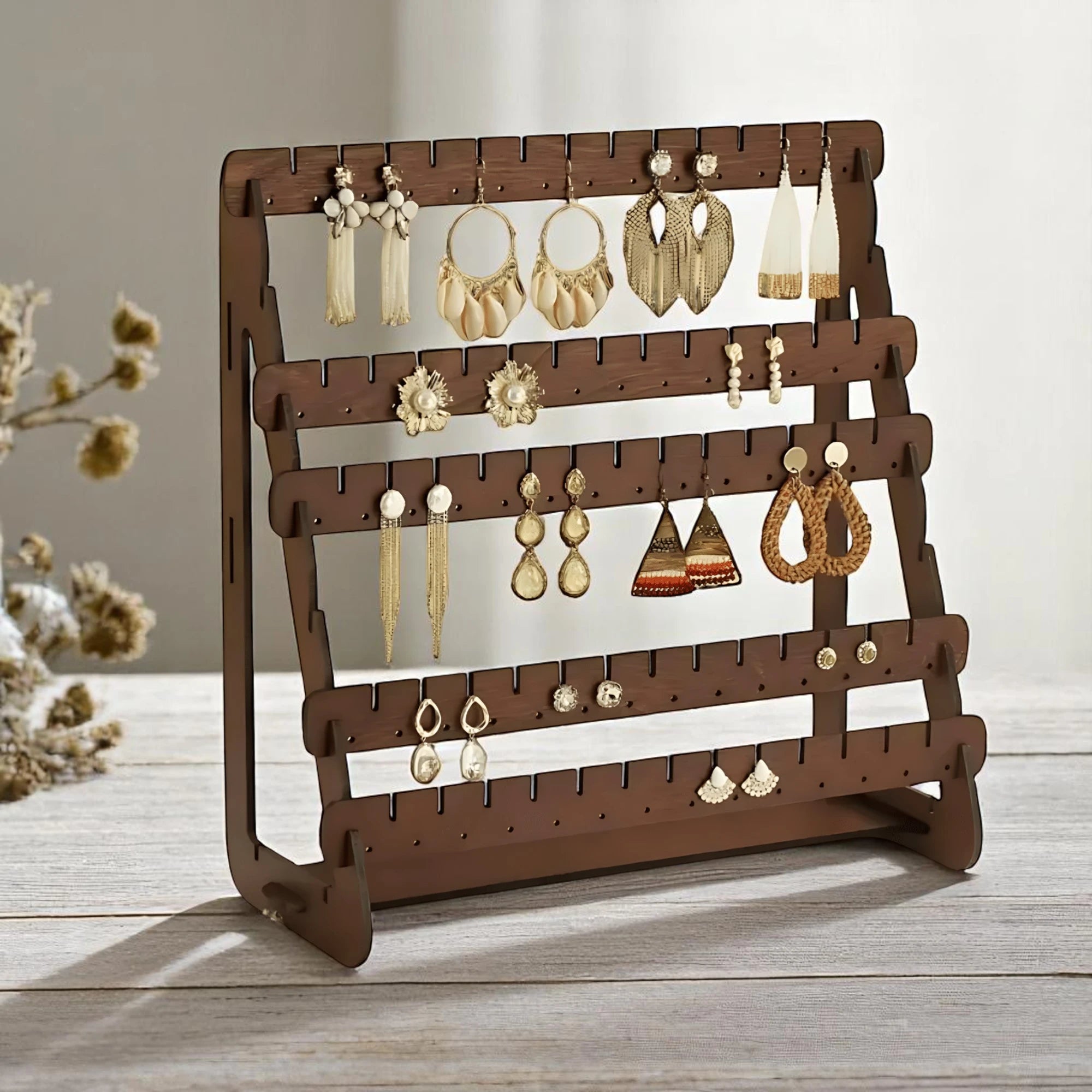 Porte Boucle D'oreille en Bois - leportebijoux.fr