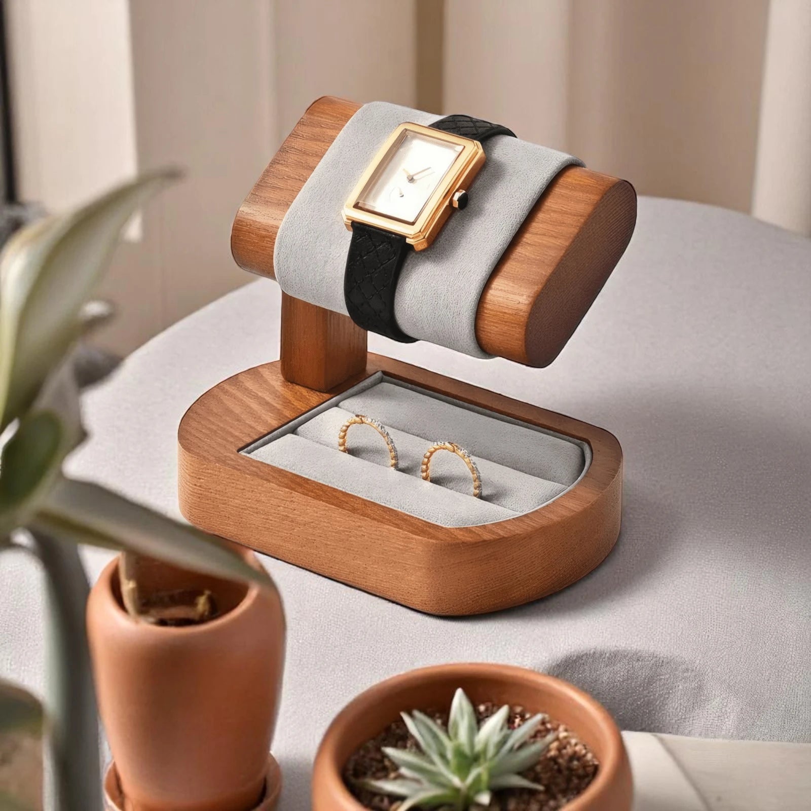 Porte Montre Bois Raffiné - leportebijoux.fr